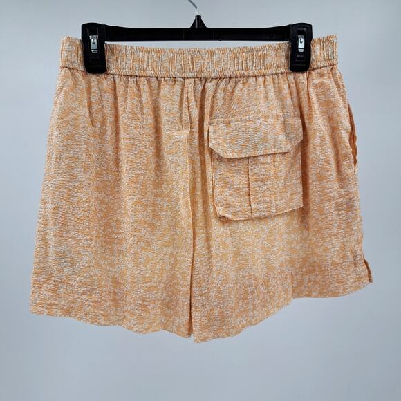 WAYF Naima Shorts M Smocked‎ Waist Floral High Waisted Pull On Peach Vines NWT - Picture 8 of 11